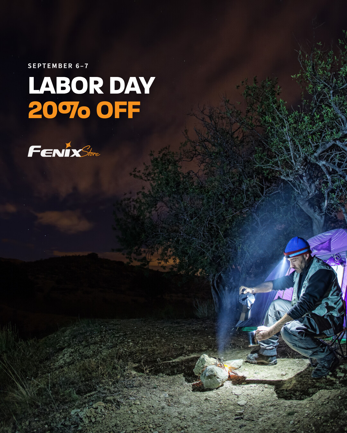 Headlamp and fire mobile Labor Day creative